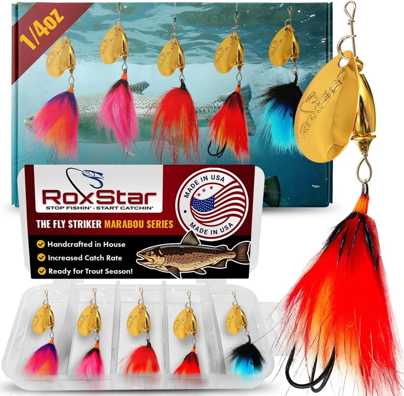 RoxStar Lures RoxStar Fly Strikers Proven Nationwide to Out-Fish Any Spinner | Hand-Tied in The USA | Most Versatile Fishing Spinner Ever! Trout Lure Also for Bass & Steelhead | Stop Fishing - Start Catching - Image 1